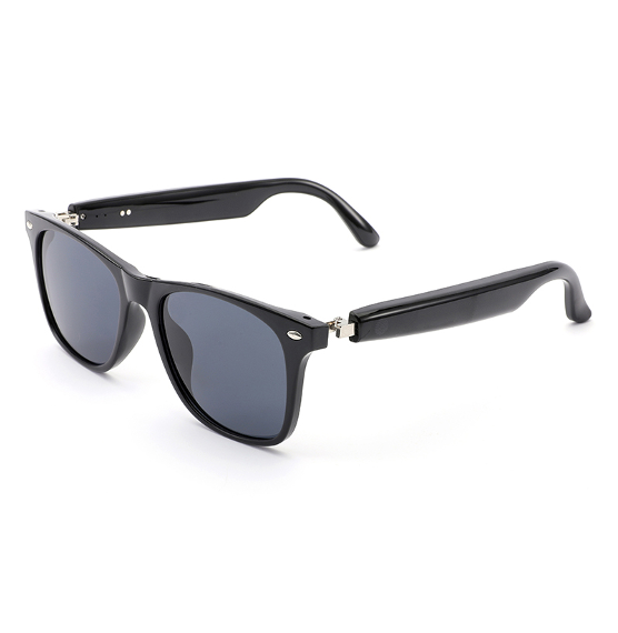 LC-102-02 Glossy Black Frame - Blue Light Blocking Transparent Gray Lenses Glossy Black Frame - Sunglasses Gray Lenses