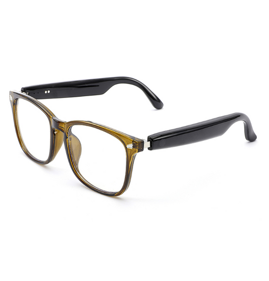 LC-102-05 Glossy black frame - sunglasses gray lenses Olive green frame - anti-blue light transparent lenses that turn gray