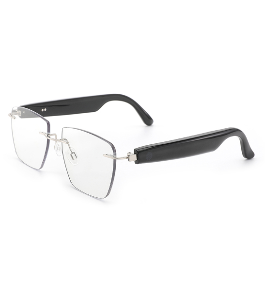 LC-102-19 Glossy black and gold wire frame - Anti-blue light transparent gray lenses Glossy black and silver wire frame - Anti-blue light transparent gray lenses