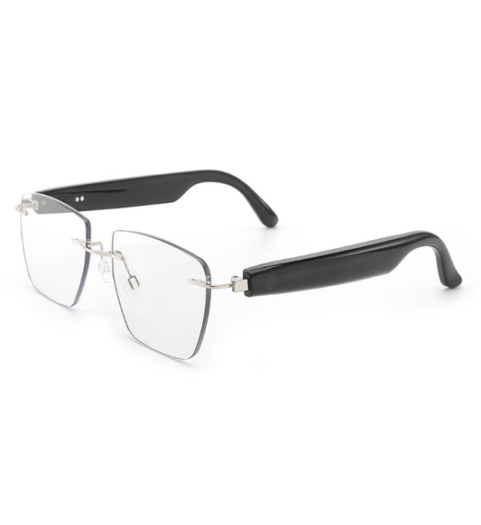 LC-102-19 Glossy black and gold wire frame - Anti-blue light transparent gray lenses Glossy black and silver wire frame - Anti-blue light transparent gray lenses