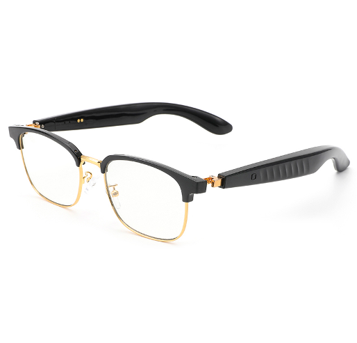 LC-103-01 Glossy black and gold wireframe - Anti-blue light transparent gray lenses Glossy black and silver wireframe - Anti-blue light transparent gray lenses