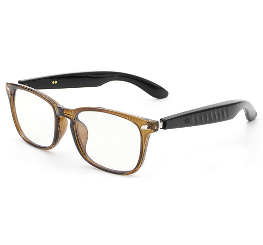 LC-103-05 Glossy black frame - sunglasses gray lenses Olive green frame - anti-blue light transparent lenses that turn gray