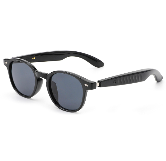 LC-103-06 Glossy black frame - sunglasses with gray lenses Speckled yellow low bean flower frame - blue light blocking transparent gray lenses