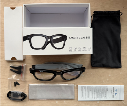 M01 Lunette AI Video Audio Temples: PC+ABS (oil injection light) Frame: PC+ABS Lens: AC Clear