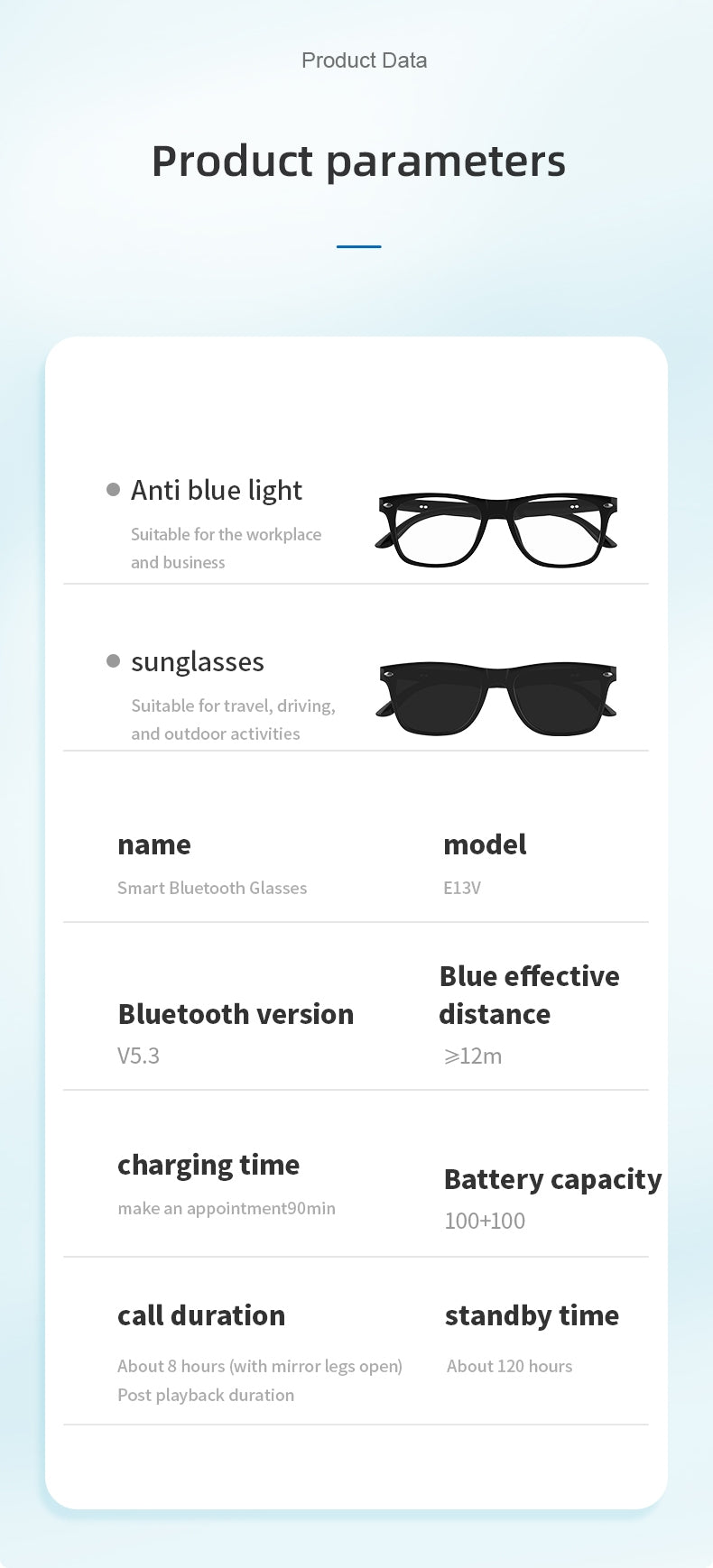 Lunette de soleil audio classique bluetooth
